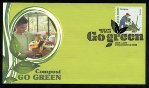 US 4524g Go Green Compost UA Fleetwood cachet FDC