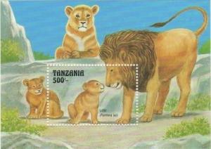 Tanzania 1993 - Waterhole Animals, Lions - Souvenir Sheet - Scott 1002 - MNH