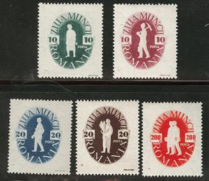 ROMANIA Scott 605-9 MH*  1946 set