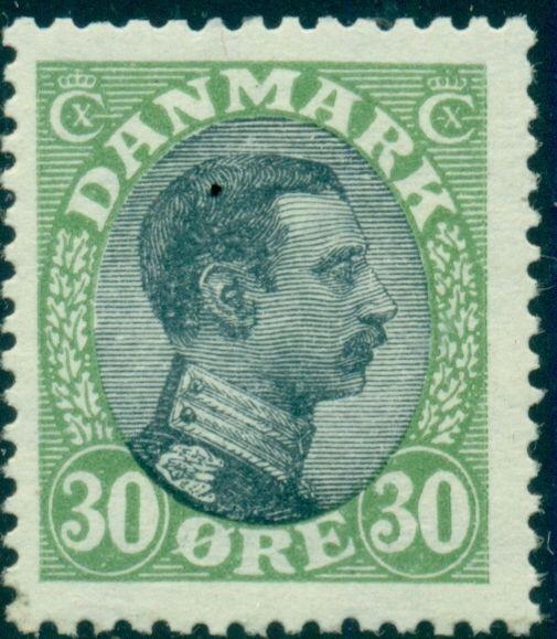 DENMARK #111 (145) 30ore Chr. X, og, NH, VF, Scott  $115.00 