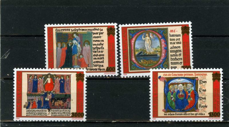 VATICAN 1999 Sc#1113-1116 RELIGIOUS PAINTINGS SET OF 4 STAMPS MNH 