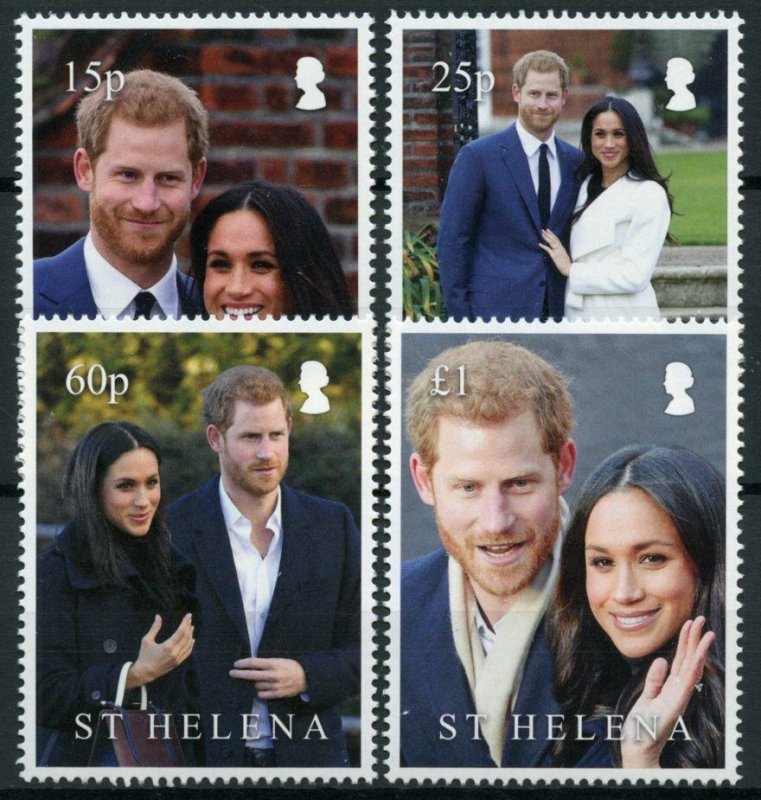 St Helena Royalty Stamps 2018 MNH Prince Harry & Meghan Royal Wedding 4v Set 