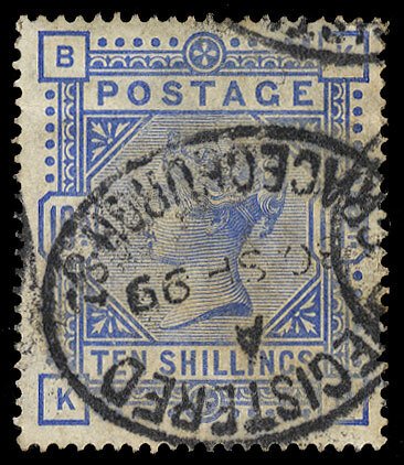 British Commonwealth - Great Britain #109 (SG 183) Cat£525, 1884 10sh ultram...