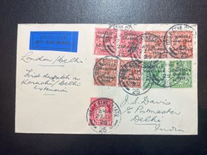 1929 Ireland Irish Airmail Cover Dublin to Delhi British India John S Davis