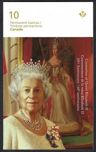 Canada #2644a P QEII, 60th Anniv. of Coronation (2013). Booklet of 10. MNH