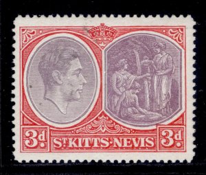 ST KITTS-NEVIS GVI SG73c, 3d deep reddish lilac & scarlet, NH MINT.
