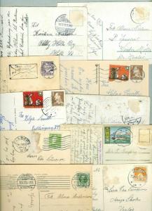 Denmark. 10  Different  Post/Christmas Card.From 1907 - 1971. Used. All Damaged