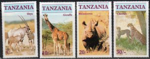 Tanzania 319-22 - Mint-NH - Wild Animals (1986) (cv $1.35)