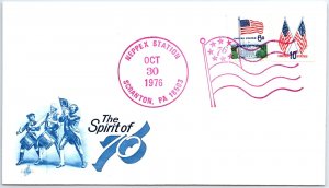 U.S. SPECIAL EVENT POSTMARK COVER FANCY FLAG CANCEL NEPPEX AT SCRANTON PA 1976