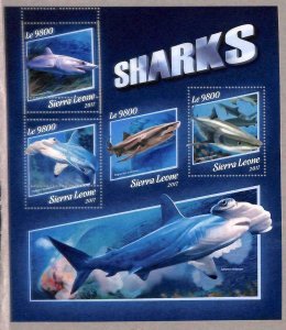 A4746 - SIERRA LEONE - ERROR MIPERF, small arch: 2017, sharks, marine life-