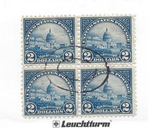United States, 572, US Capitol Block of 4, **Used**