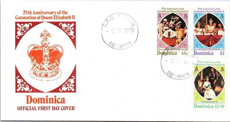 Dominica, Worldwide First Day Cover, Royalty