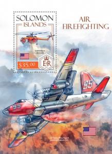 SOLOMON ISLANDS 2014 SHEET AIR FIREFIGHTING AVIATION PLANES slm14209b