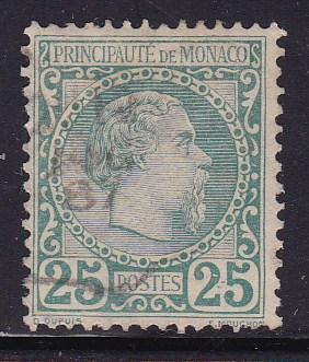 Monaco 1885 25c green Prince Charles F-VF/Used(o)