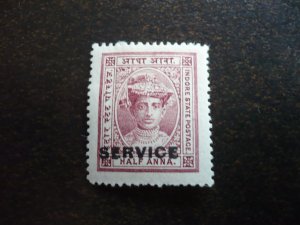 Stamps - Indore State - Scott# O1 - Mint Hinged Single Stamp