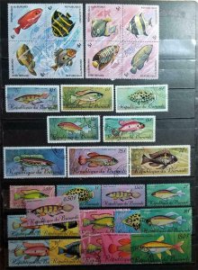 BURUNDI Fish Used Stamp Lot E3551