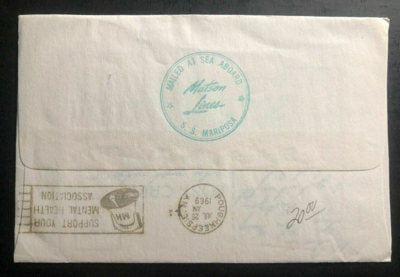 1969 Tonga Toga Island Tun Can Island Canoe Mail Cover To Gloversville Usa Metal