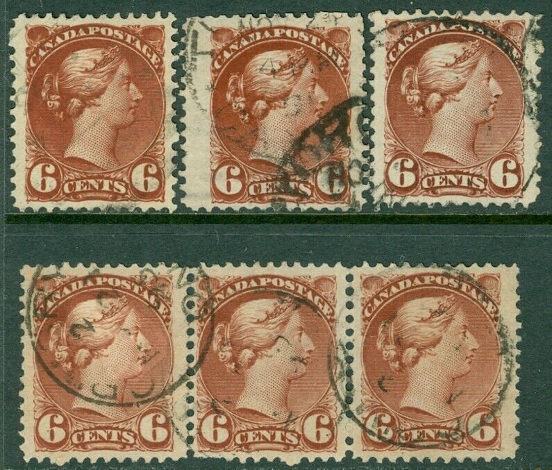 EDW1949SELL : CANADA 1889 Scott #43 Used. Incredible collection of 6 VF-XF Sound