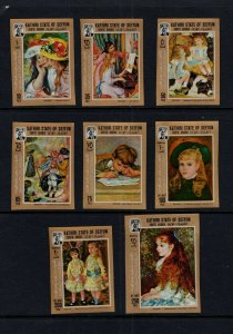 Aden (Kathiri) #126-33B (1967 Renoir Paintings imperforate) CV €30 (cdn $45)