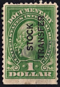 RD12d $1.00 Stock Transfer Stamp (1918) Used