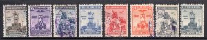 Venezuela 1938 Short Set of 8 Monuments Airmail, Scott C127-C134 used
