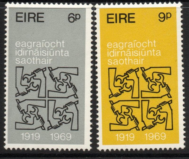 IRELAND SG269/70 1969 50th ANNIV OF I.L.O. MNH 