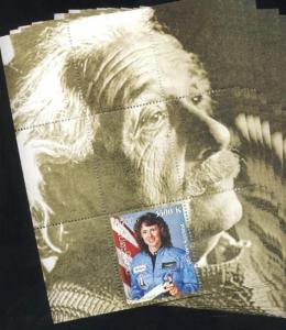 LAOS SHEET EINSTEIN NOBEL PRIZE COSMONAUTS SPACE