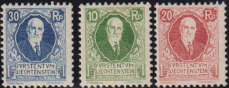 Liechtenstein 1925 SC B1-B3 MLH