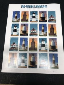 Scott#5621-25-Mid-Atlantic Lighthouses-Sheet Of 20 Stamps-MNH-2021