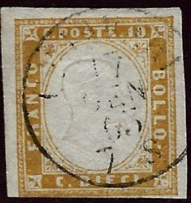 Italy Sardinia SC#11 Used F-VF hr SCV$24.00....Worth checking out!