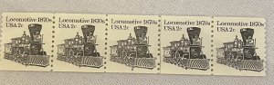 US 1982 Train strip of 5 Plt Number Coils 1897A