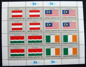 UN #374-377 MNH Sheet of 16, Flags L10 