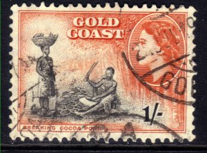 Gold Coast 1954 QE2 1/-d Black & Orange Used SG 161 ( 1101 )