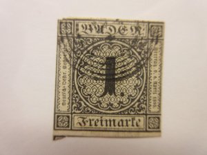 German States BADEN Scott 6 USED (2 of 2) Lot11 Cat $27.50