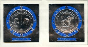 AJMAN JOHN F. KENNEDY & ALAN SHEPARD SILVER STAMP DELUXE S/S OVPT APOLLO 12 MINT