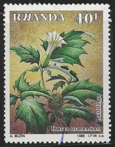 Rwanda #1327 (1989), postally used single, cat. $4.00