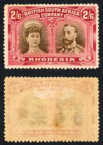 Rhodesia 2/6  blackish-brown and brown-lake M/M fine and scarce