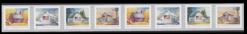 US 5684-5687 5687a Flags on Barns presorted standard 10c coil strip (8) MNH 2022 