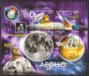 Chad 2020 Space Apollo 50 Next Giant Leap Sheet MNH