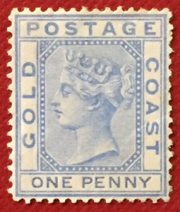 Gold Coast QV 1876-84 1d wmk Crown CC MLH SG#5 GC4731