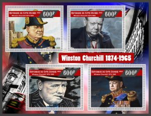 Stamps. Famous People,Winston Churchill Ivory Coast 2022 year 1+1 sheets