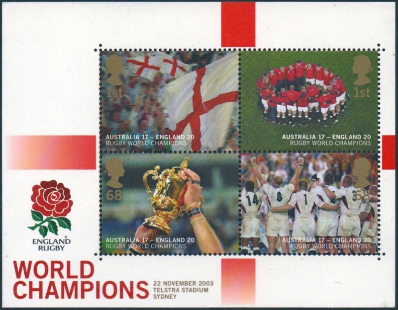 GR BRITAIN 2003 England's Victory Rugby World Cup S/S Mint NH