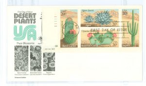 US 1942-45 1981 U/A FDC with plate block of 4 and Aristocrat cachet, Desert plants, Flora