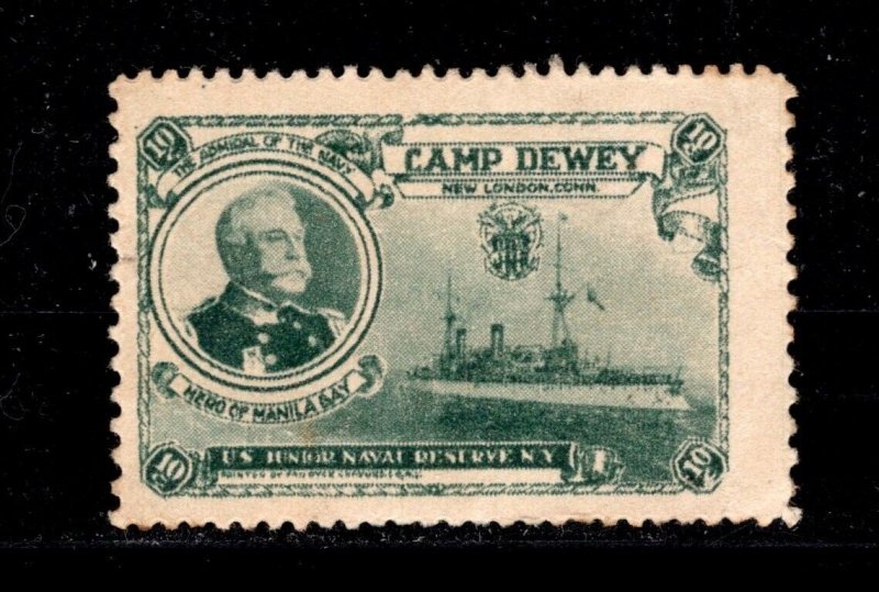 ED-284 OAS-CNY  CINDERELLA STAMP - CAMP DEWEY NEW LONDON CT HERO OF MANILA BAY