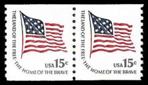 PCBstamps  US #1618C Coil Pair 30c(2x15c)Fort McHenry Flag, MNH, (21)