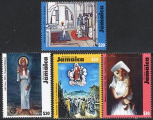 Thematic stamps JAMAICA 2000 XMAS PAINTINGS 990/3 mint