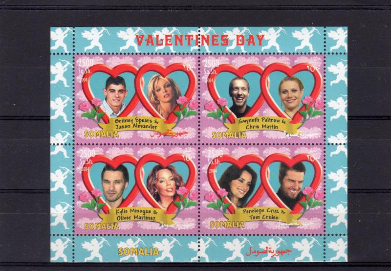 Somalia 2004  VALENTINE'S DAY/Roses  Sheetlet (4) Perforated MNH VF