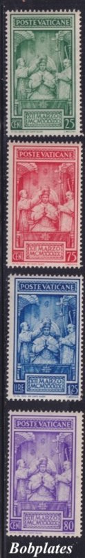 BOBPLATES Vatican #68-71 Pius XII Coronation Set F-VF NH