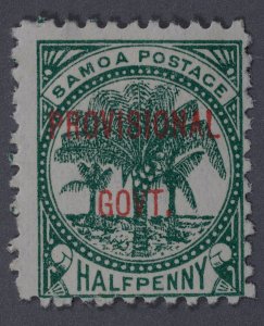 Samoa #31 Unused VG OG PH HRM Rest Gum Good Red Surcharge