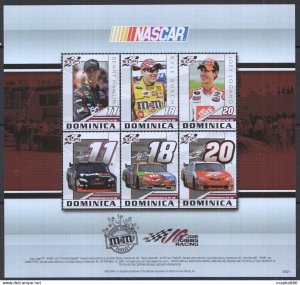 2009 Dominica Transport Cars Nascar Sh ** Stamps Pk321